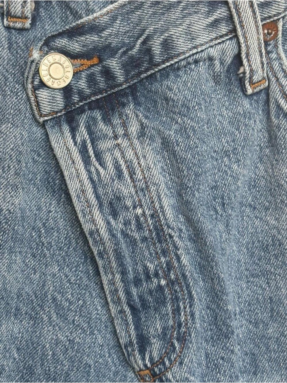 AGOLDE Criss Cross Straight Leg Jeans Blue Distressed Raw Hem 29 - Picture 6 of 11
